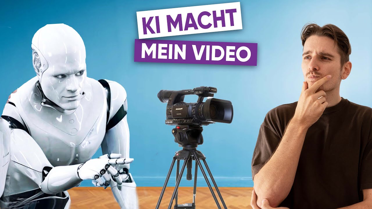 Optimiertes Thumbnail mit einem Kamera-Setup und KI-Roboter, demonstriert die Rolle von Thumbnails in der YouTube Suchmaschinenoptimierung.